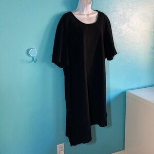 Habits Womans Size 3X Black Asymmetrical Hem Pullover Short Sleeve Tunic Dress